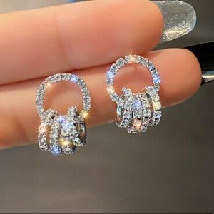 New Sterling silver Engagement Drop Earrings Creative Women Jewelry